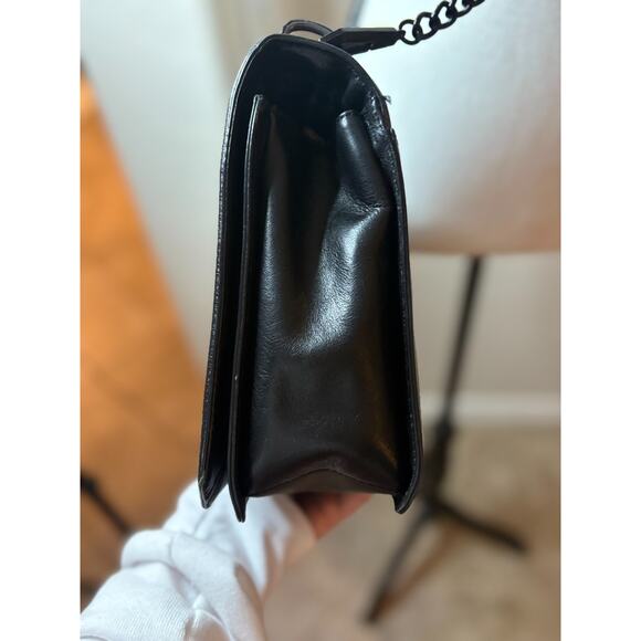 Rebecca Minkoff Chevron Jumbo Love Leather Shoulder Bag Black $398+ AUTHENTC - Picture 6 of 12